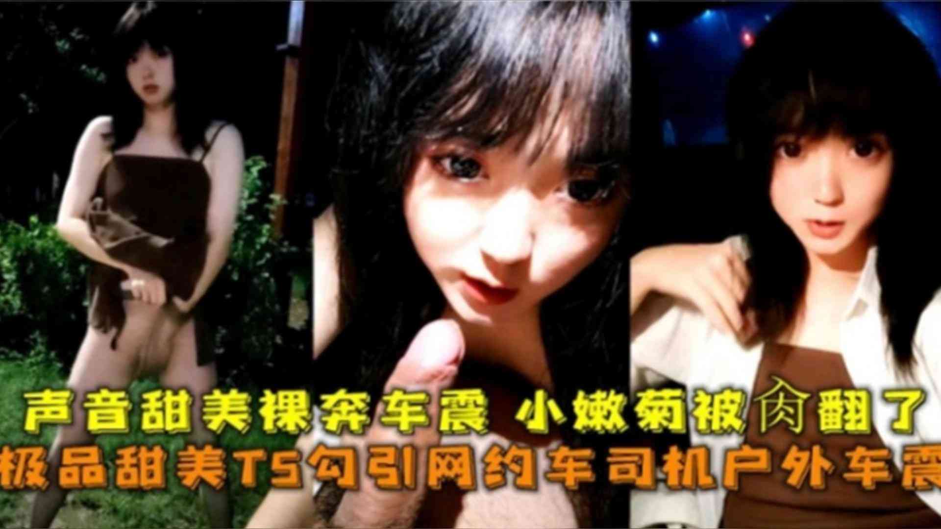 极品甜美TS勾引网约车司机户外车震，声音甜美裸奔车震 小嫩菊花直接被操翻了